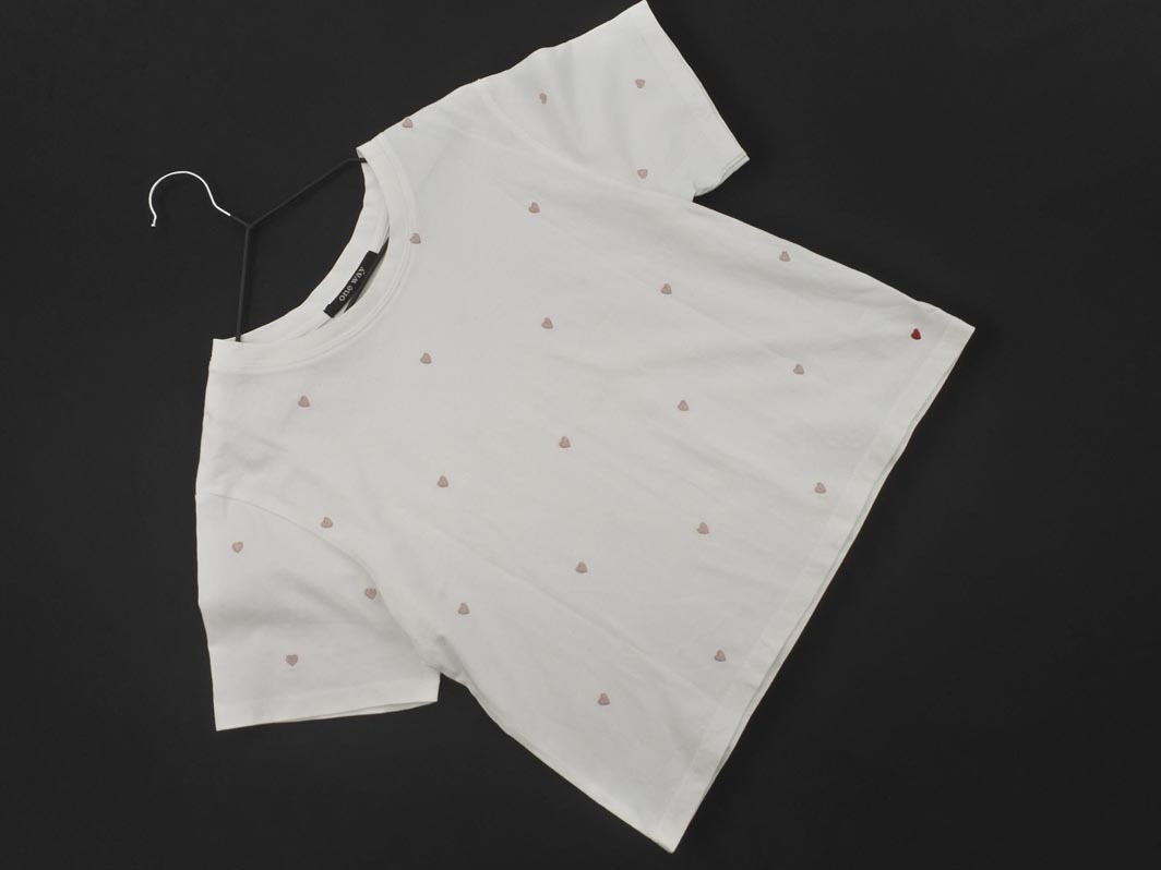 ネコポスOK one way ワンウェイ ハート 刺繍 カットソー sizeM/白 ■◆ ☆ fed0 レディース_画像1