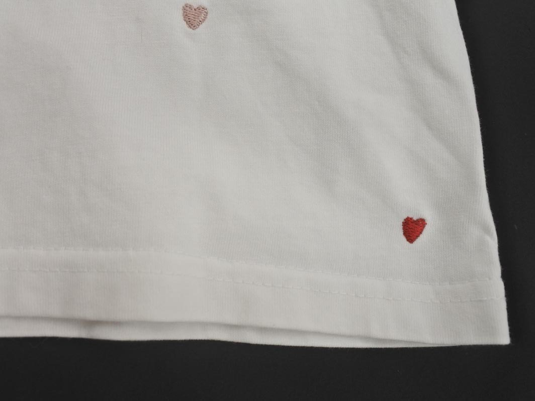 ネコポスOK one way ワンウェイ ハート 刺繍 カットソー sizeM/白 ■◆ ☆ fed0 レディース_画像2
