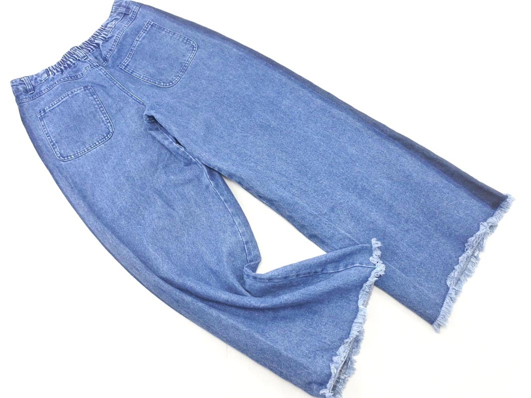 INGNI イング カットオフ ワイド デニムパンツ sizeM/紺 ■■ ☆ fed0 レディース