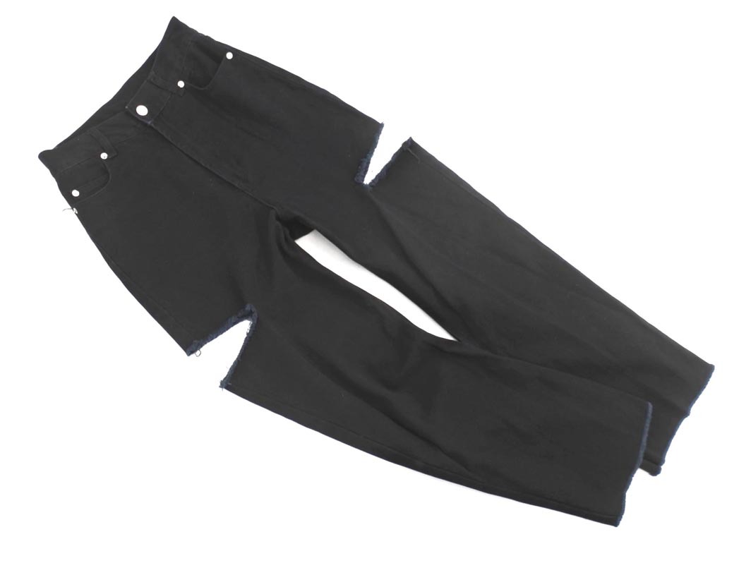 INGNI イング カットオフ ワイド デニムパンツ sizeF/黒 ■■ ☆ fec9 レディース