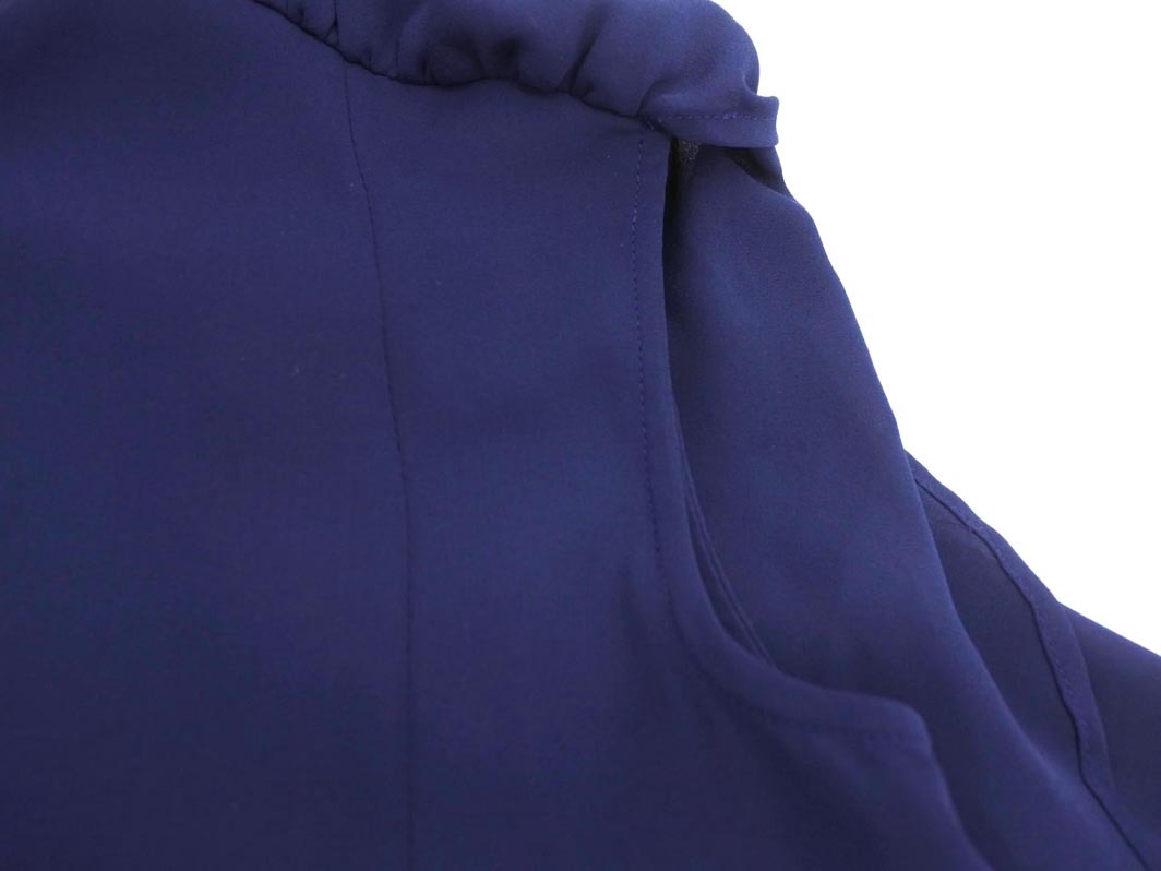 KBF ケービーエフ アーバンリサーチ シフォン Aライン ワンピース sizeONE/紺 ■◆ ☆ fec9 レディース_画像4