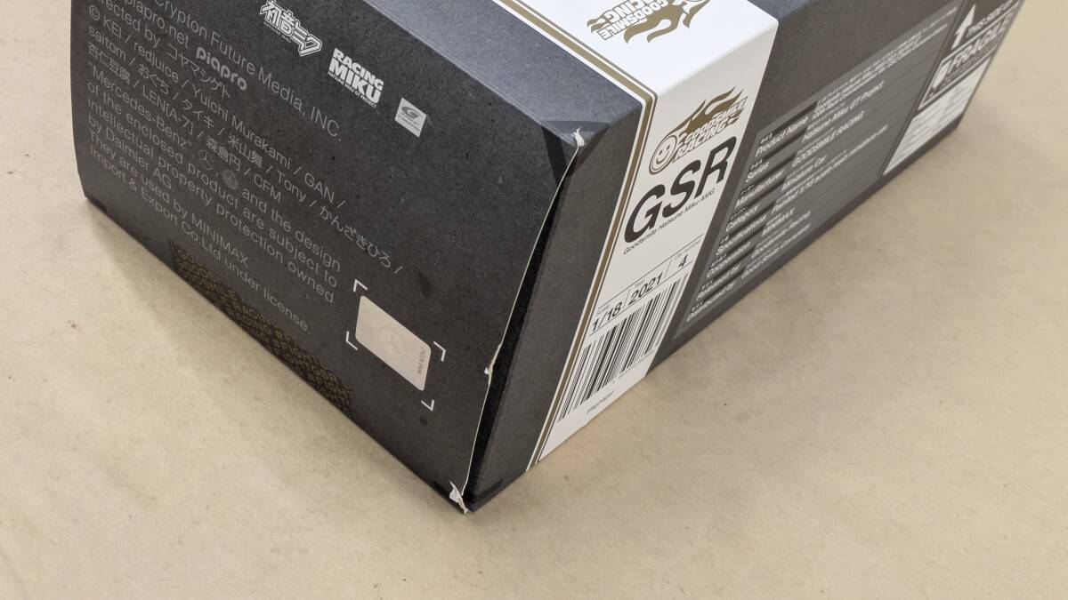 ◎D374/訳あり品!! GSR 初音ミク AMG 2021スーパーGT 1/18スケール模型 ※一部破損あり