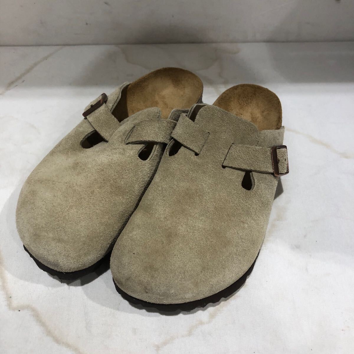 ts20250528【BIRKENSTOCK】ビルケンシュトック Boston ボストン サンダル シューズ 23cm ベージュ スウェード 0060463