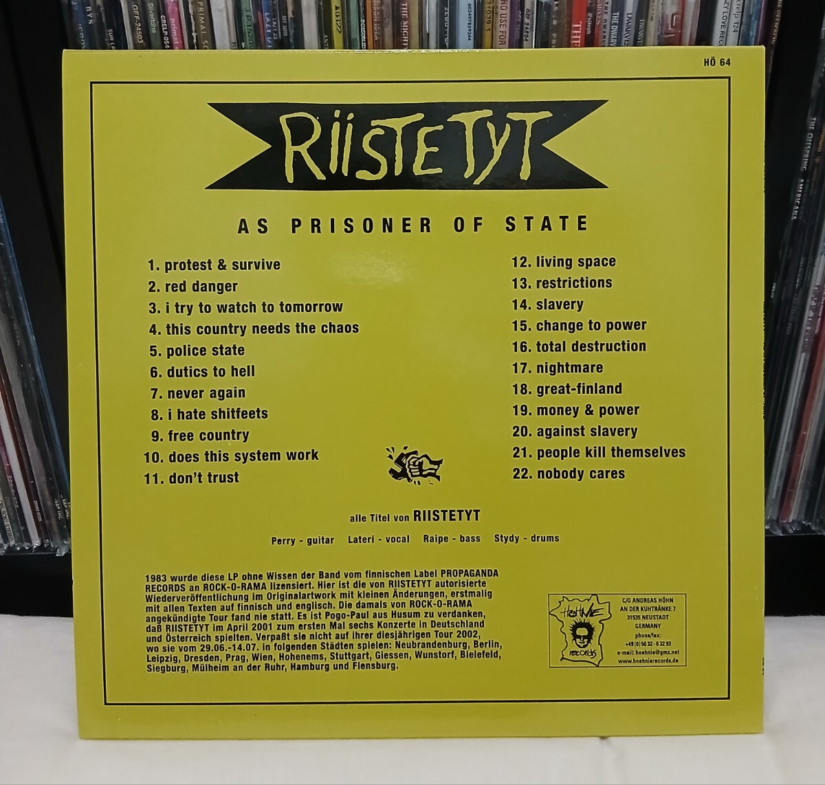 RIISTETYT / AS A PRISONER OF STATE  フィンランド 80's HARDCORE PUNK _画像2