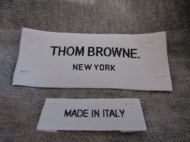  Tom Brown THOM BROWNE шерсть Classic 4BAR V шея кардиган серый 0 внутренний стандартный товар 