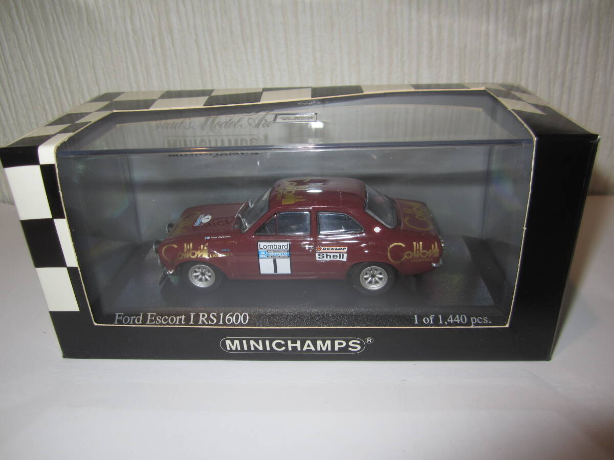 即決 PMA ミニチャンプス 1/43 フォード エスコート Ⅰ RS1600 1974年RACラリー優(yōu)勝 №1 ティモ?マキネン