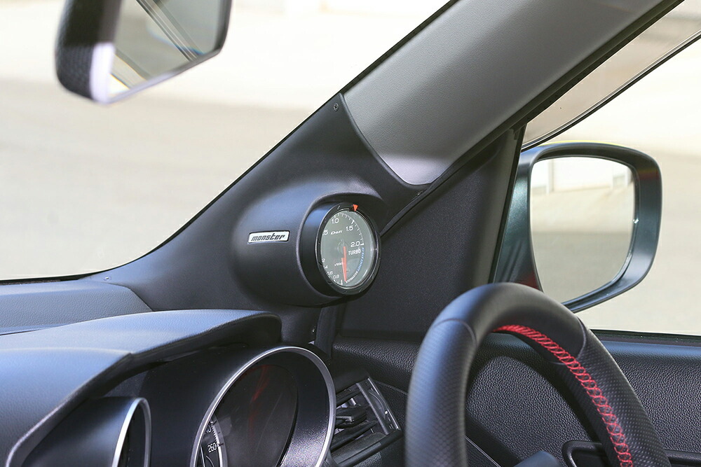 Monster Sport モンスタースポーツ ピラーメーターフード φ60 スイフトスポーツ ZC33S 17.09～(1～4型) K14C ターボ FF 6MT/6AT