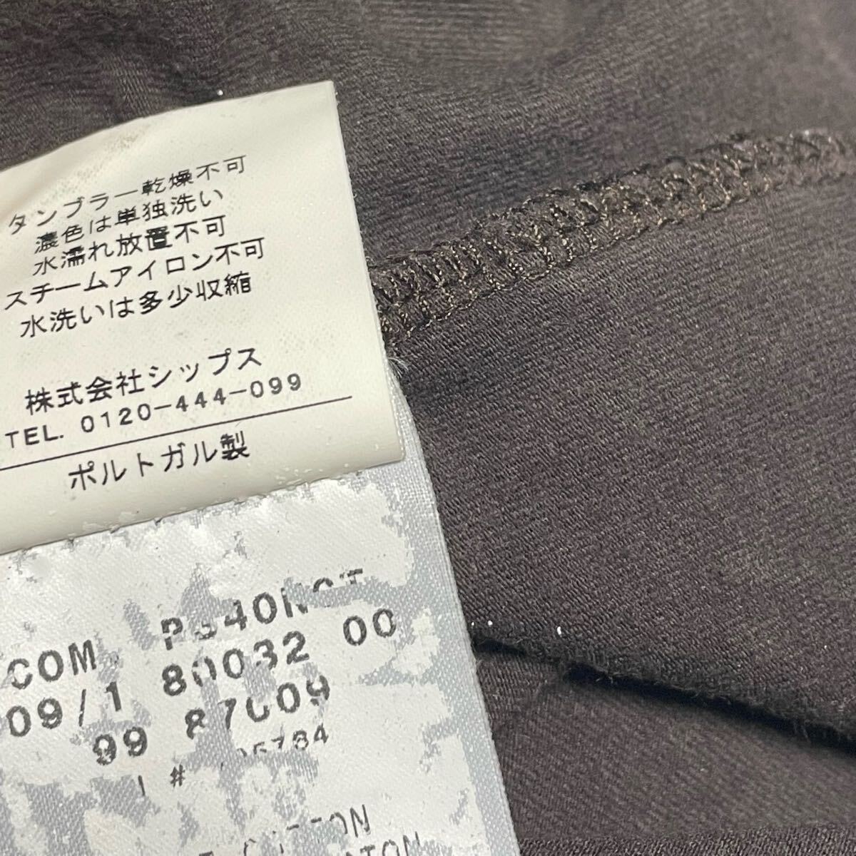 SHIPS 取り扱い MADE IN PORTUGAL制 MONCLER 半袖レイヤードTシャツ ブラウン Sサイズ モンクレール ポルトガル制 茶色 無(wú)地 Tシャツ