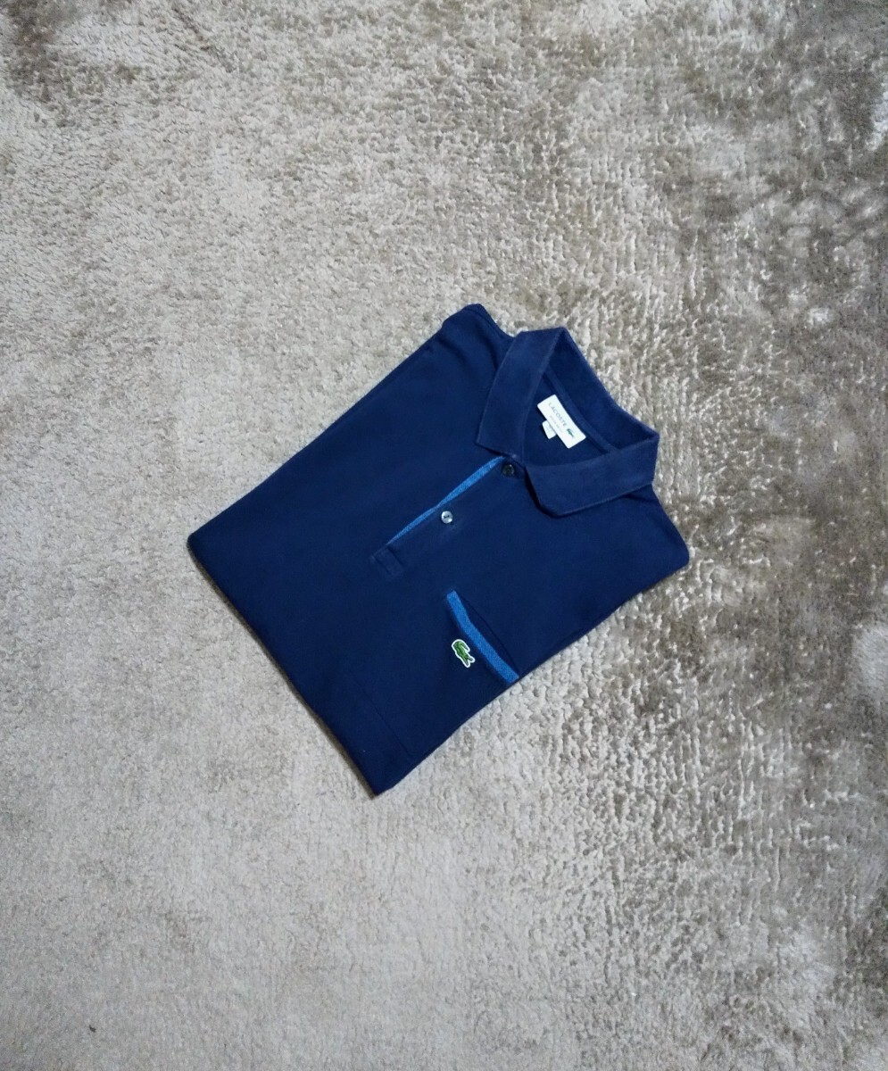 LACOSTE ラコステ ポロシャツ日本製 左胸元刺繍ロゴ ポケット付 LACOSTE ラコステ ポロシャツ日本製 左胸元刺繍ロゴ ポケット付