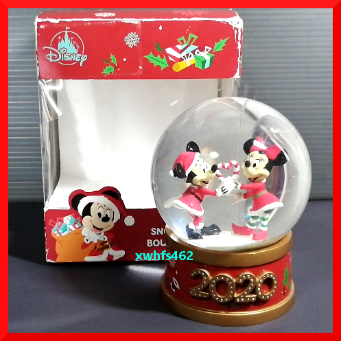 新品即決 Disney ミッキー ミニー サンタコスチューム スノードーム 2020 サンタクロース クリスマスツリー オーロラ 雪景色 粉雪 虹色 zak