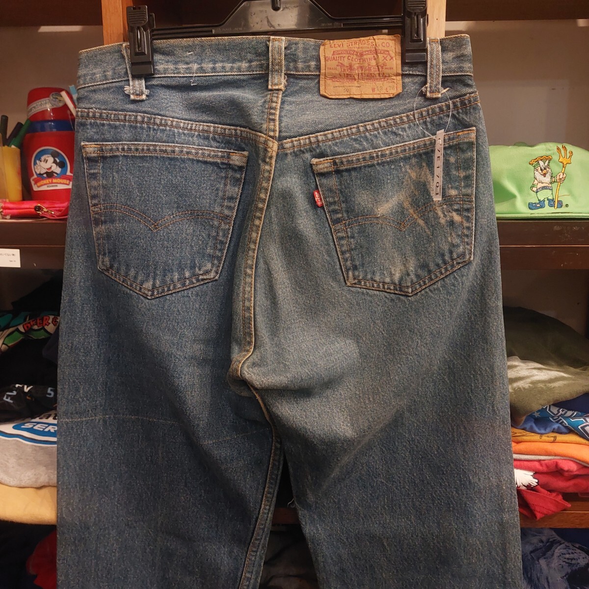 USA古着 80s 86年 USA製 Levis 501 デニムパンツ W33 濃紺 オールド リーバイス ヴィンテージ 脇割り ハチマル ケアタグ07E1601_画像6