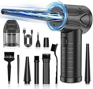 電動(dòng)エアダスター コードレス 7500mAh 3段階風(fēng)量調(diào)整 12000PA LEDライト付き USB充電式 ノズル6種類付屬 A495