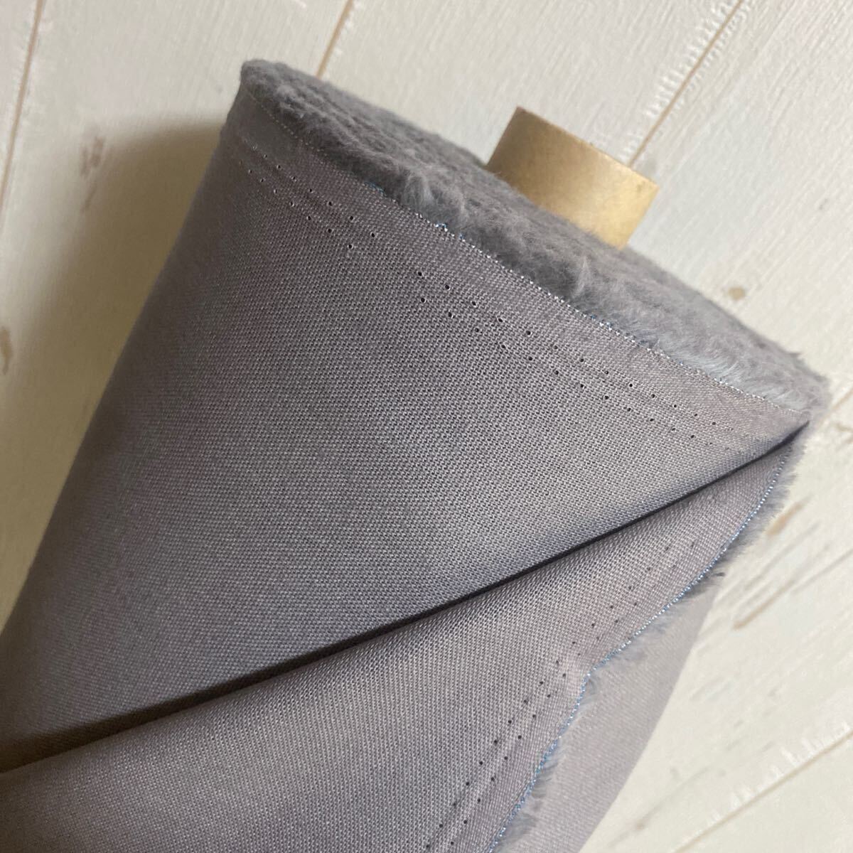 2m コットンリネン　うすずみいろ　綿麻キャンバス　ハギレ　生地