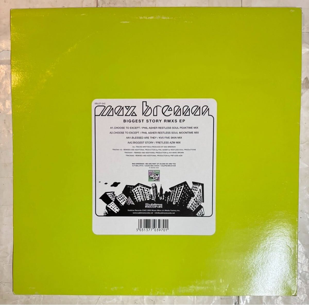 12' EP Max Brennan Biggest Story Rmxs EP SBLEP042_画像2