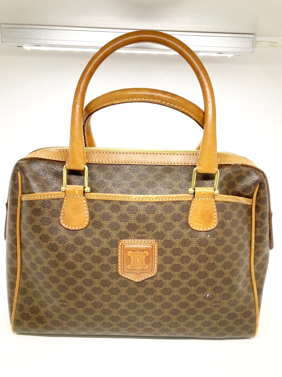 ◆◆【CELINE】 セリーヌ マカダム柄 ミニボストン ハンドバッグ 旅行バッグ メンズ レディース oi ◆◆