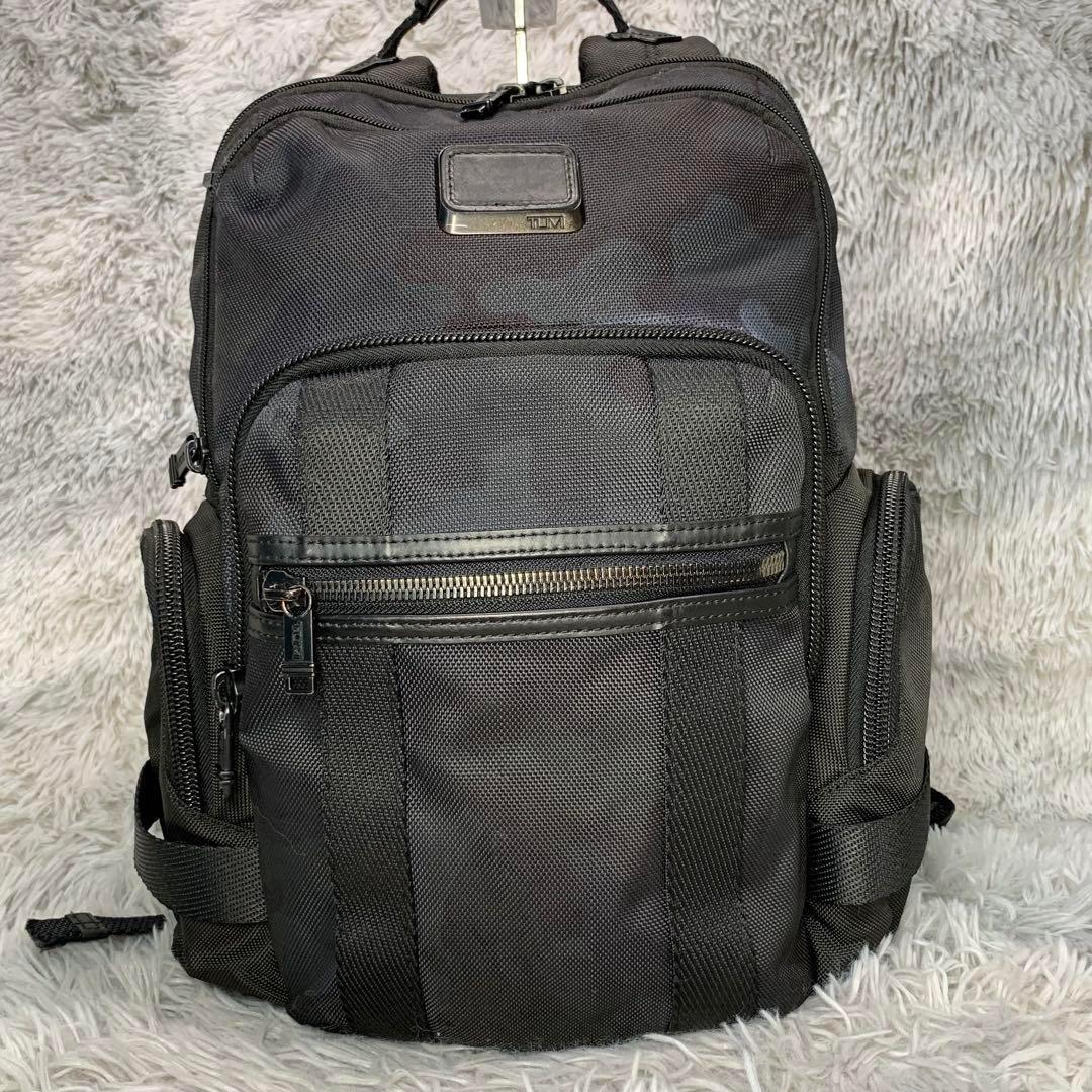 美品 TUMI トゥミ ALPHA BRAVO NORMAN ノーマン リュック バックパック デイパック A4収納 PC 通勤 ビジネス 黒 ブラック カモフラ メンズ