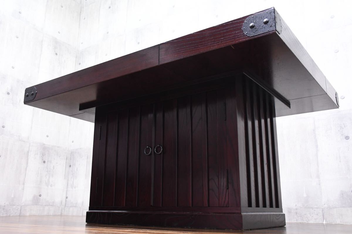 EEK37 筑後民芸 ケヤキ/欅材 囲炉裏テーブル ダイニングテーブル 和モダン