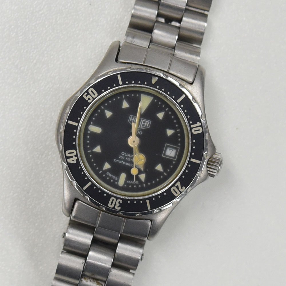 1円 可動(dòng)品 腕時(shí)計(jì) ホイヤー HEUER 973.013 クォーツ レディース ブラック 同梱不可