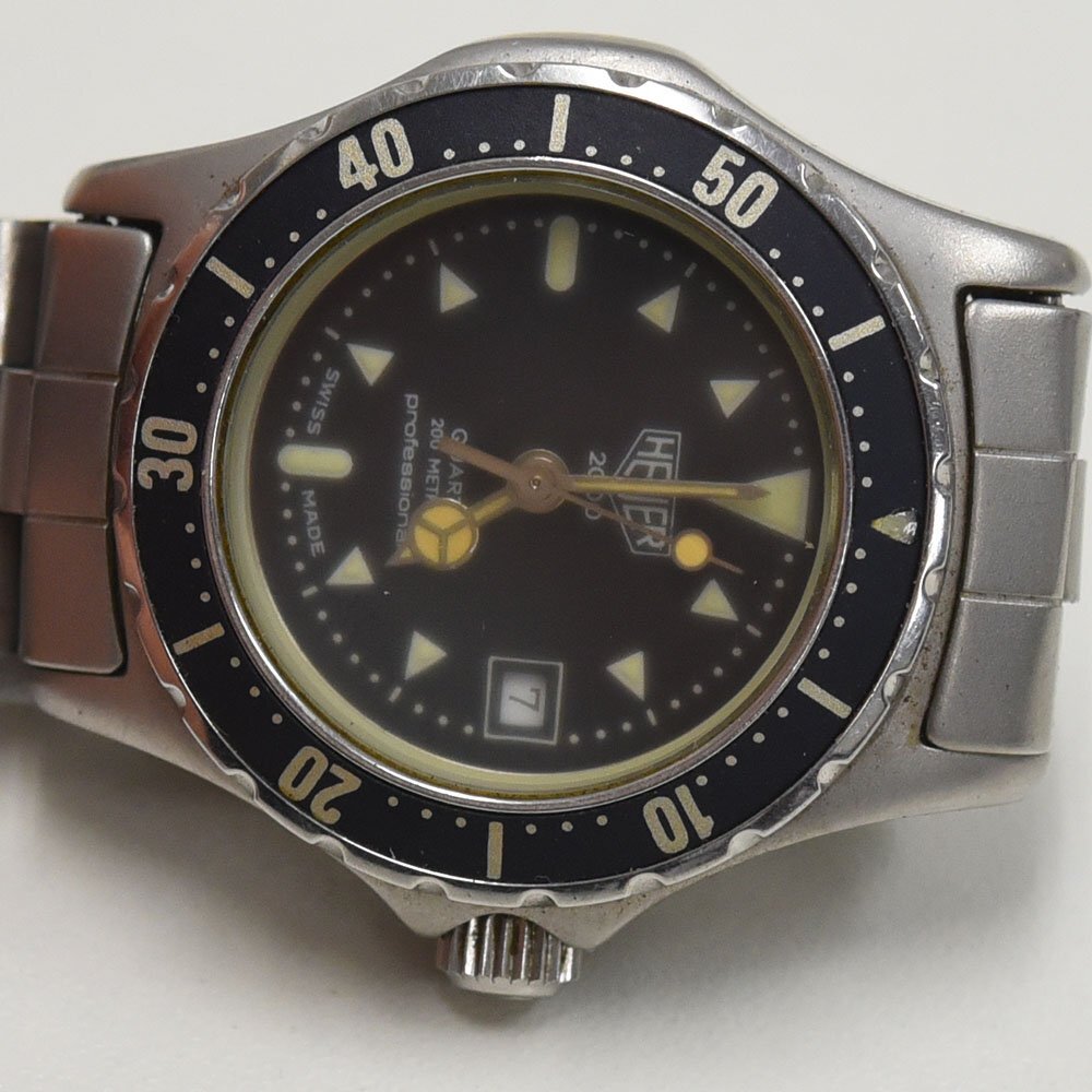1円 可動(dòng)品 腕時(shí)計(jì) ホイヤー HEUER 973.013 クォーツ レディース ブラック 同梱不可