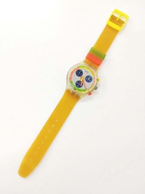 W477a [人気] Swatch スウォッチ 腕時(shí)計(jì) クリア SCK104 クロノグラフ クォーツ | ファッション小物 Q