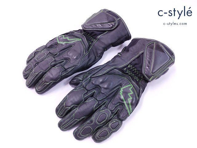 W839a [コラボ] KUSHITANI×Kawasaki クシタニ × カワサキ GPゼストウィンターグローブ LL ブラック×グリーン K-5593 | Q