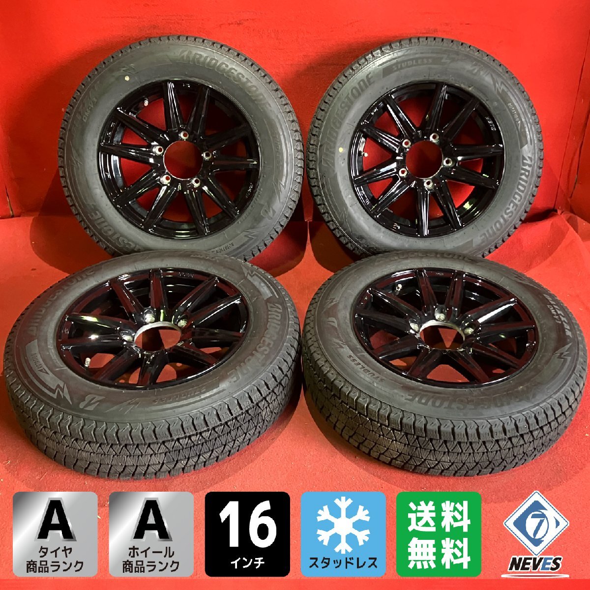 【送料無料】中古 SEIN SS 175/80R16 16x5.5＋22 139.7-6H ジムニー等 タイヤ＆ホイール４本SET【55583761】