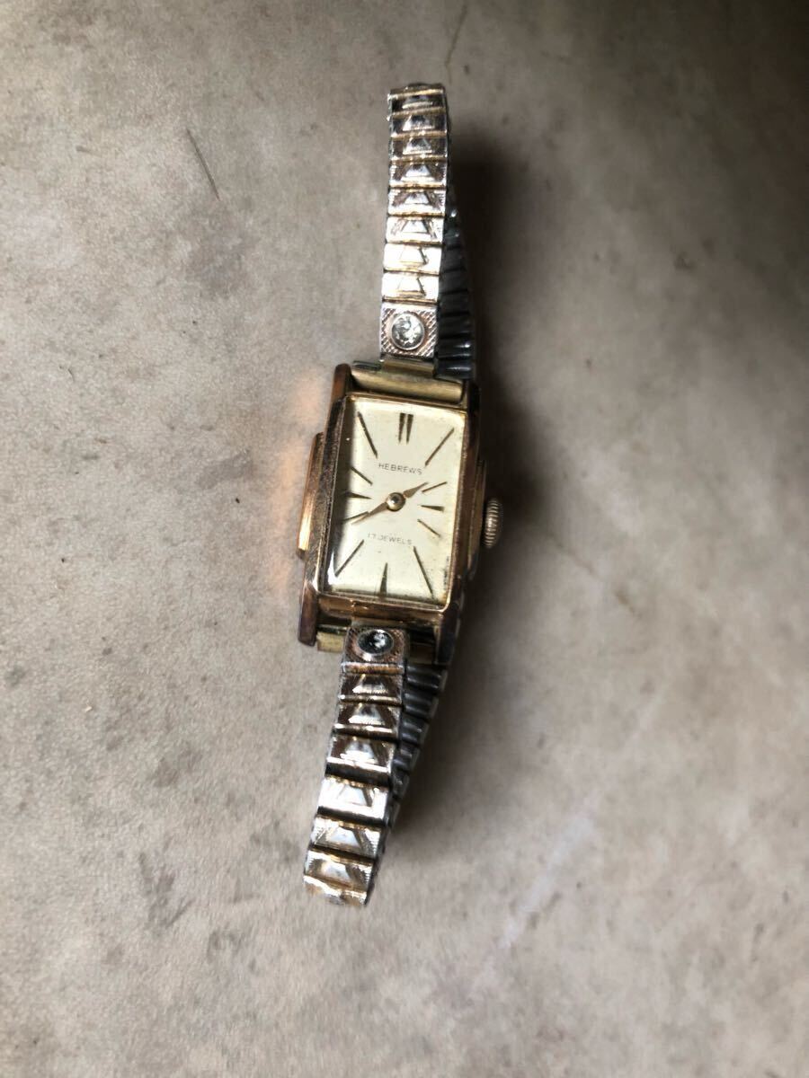 18K 0.750刻印　腕時(shí)計(jì)　HEBREWS　17jewels　総重量12.65ｇ