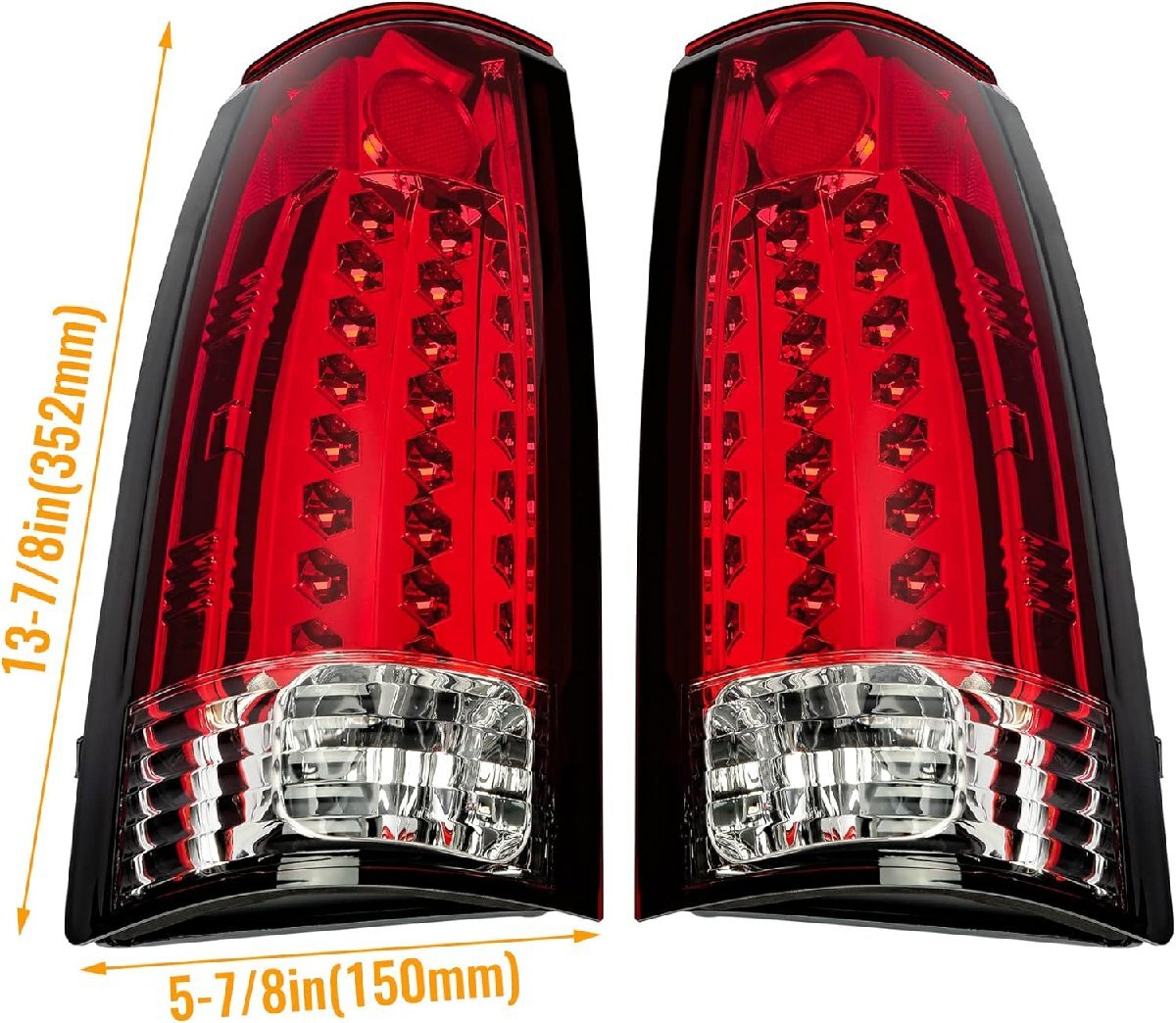 【レッド/クリア/G3】88-00y C/K タホ サバーバン ユーコン デナリ シエラ エスカレード C-1500 K-1500 LED テール ライト バック ランプ