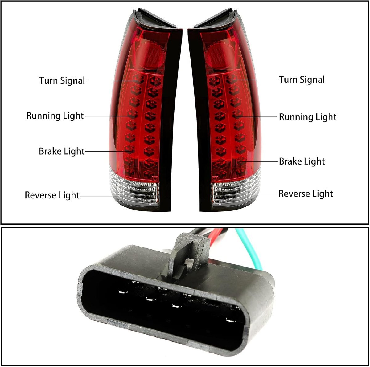 【レッド/クリア/G3】88-00y C/K タホ サバーバン ユーコン デナリ シエラ エスカレード C-1500 K-1500 LED テール ライト バック ランプ