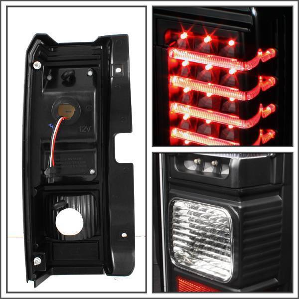 【即納/激レア/ブラック】 06-09y ハマーH3 LED テール ライト ランプ サイド バック リア 黒 カスタム V2 H3 マーカー チューブ マッド