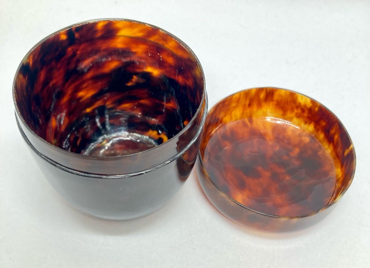 本鼈甲　棗なつめ　 箱付 　茶道具　べっ甲　 茶筒　茶器　定価65万円 Yahoo!オークション - 本べっ甲 棗 箱付 茶道具 べっ甲 鼈甲