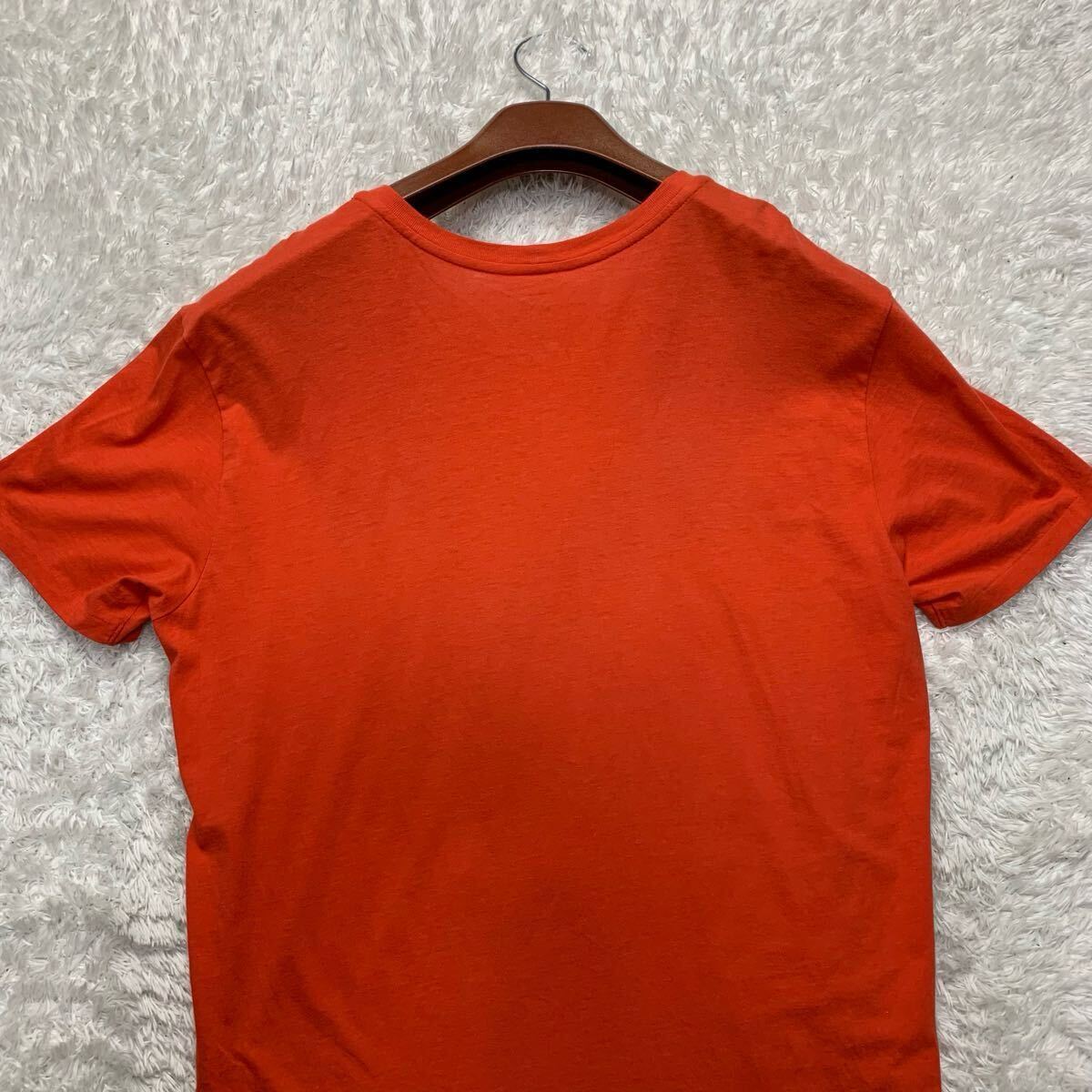 美品/XL相當(dāng)●ARMANI EXCHANGE アルマーニエクスチェンジ Tシャツ 半袖 トップス イーグルロゴ ワシ デカロゴオレンジ メンズ 春夏 軽量