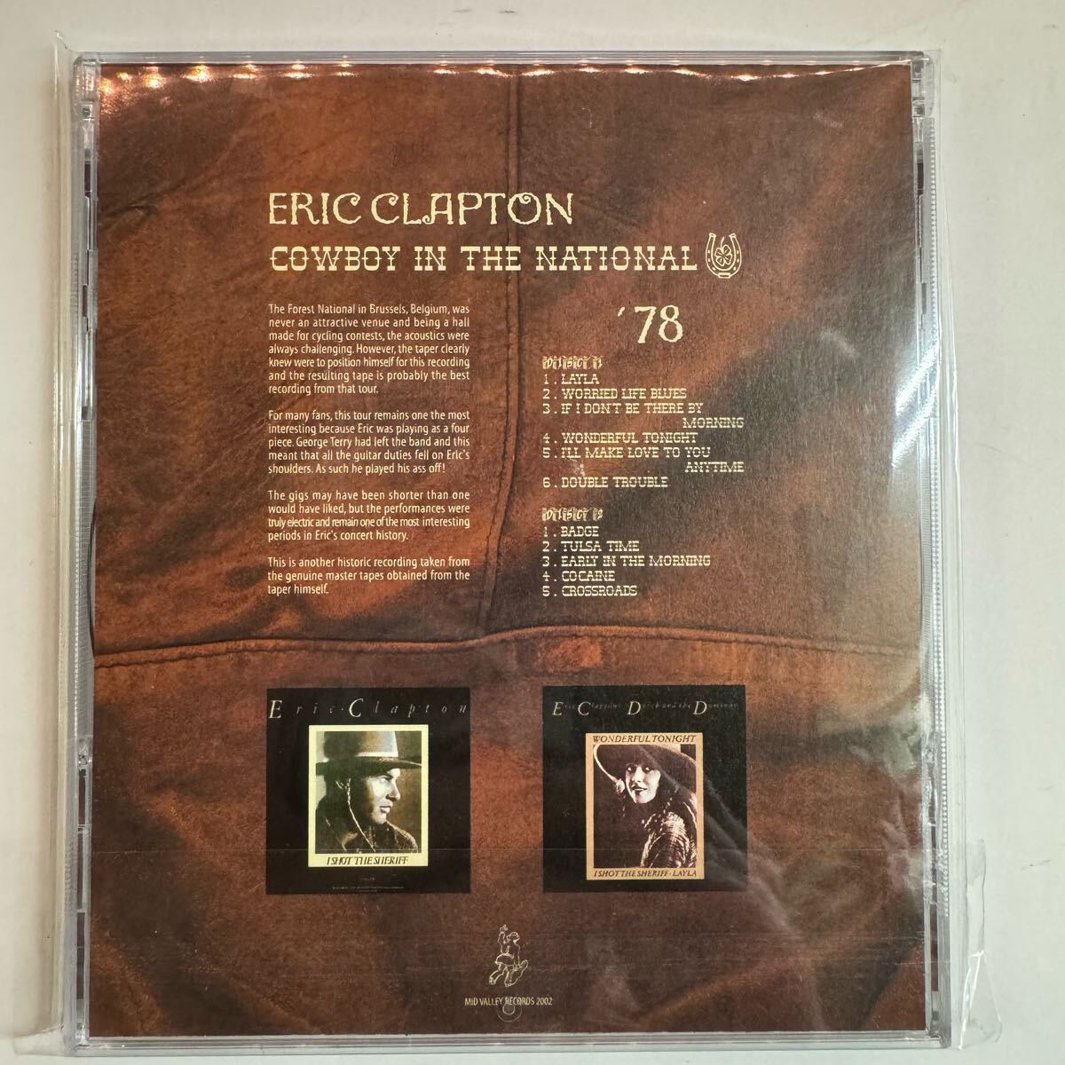 ERIC CLAPTON / COWBOY IN THE NATIONAL (2CD) mid valley records original 廃盤 1978年11月19日ブリュッセル公演をマスターから収録！