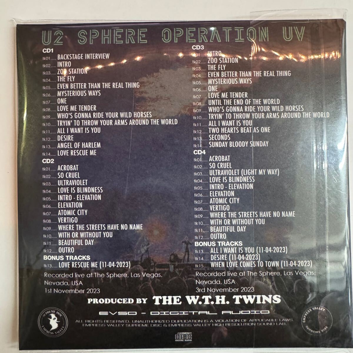 New One! U2 / SPHERE OPERATION「スフィア?オペレーション」(4CD)シリーズ第四弾！遂にIEMサウンドボード完全収録盤の登場(chǎng)でごわす！