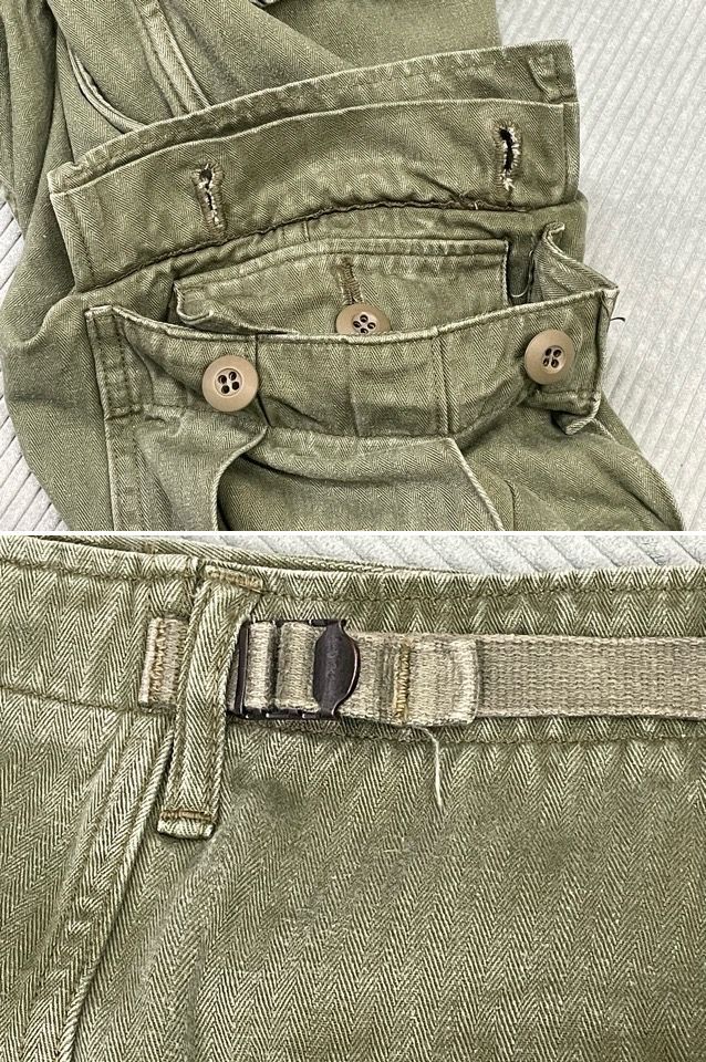 TOYS McCoy トイズマッコイ H.OKAMOTO TROUSERS CARGO COMBAT 1206-160-3036 ヘリンボーン カーゴパンツ W32 [ta-1395]