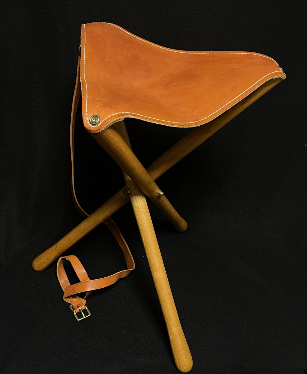 未使用　Wood&Faulk　Camp Stool　ウッドアンドフォーク　三腳キャンプスツール