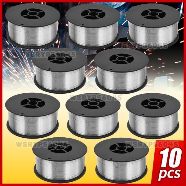 半自動(dòng)溶接機(jī) ノンガス フラックス 溶接 ワイヤー 0.8mm 1kg 10個(gè) MIG 100 130 160 200 100V 200V スズキッド アーキュリー 軟鋼 10kg F373