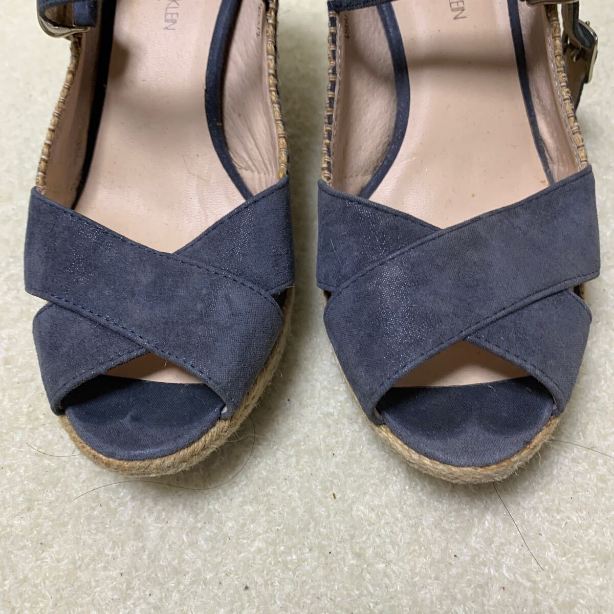 ミッシェルクラン MICHEL KLEIN ウェッジソールオープンツゥヒールパンプス 22.5㎝ヒール約7.5㎝