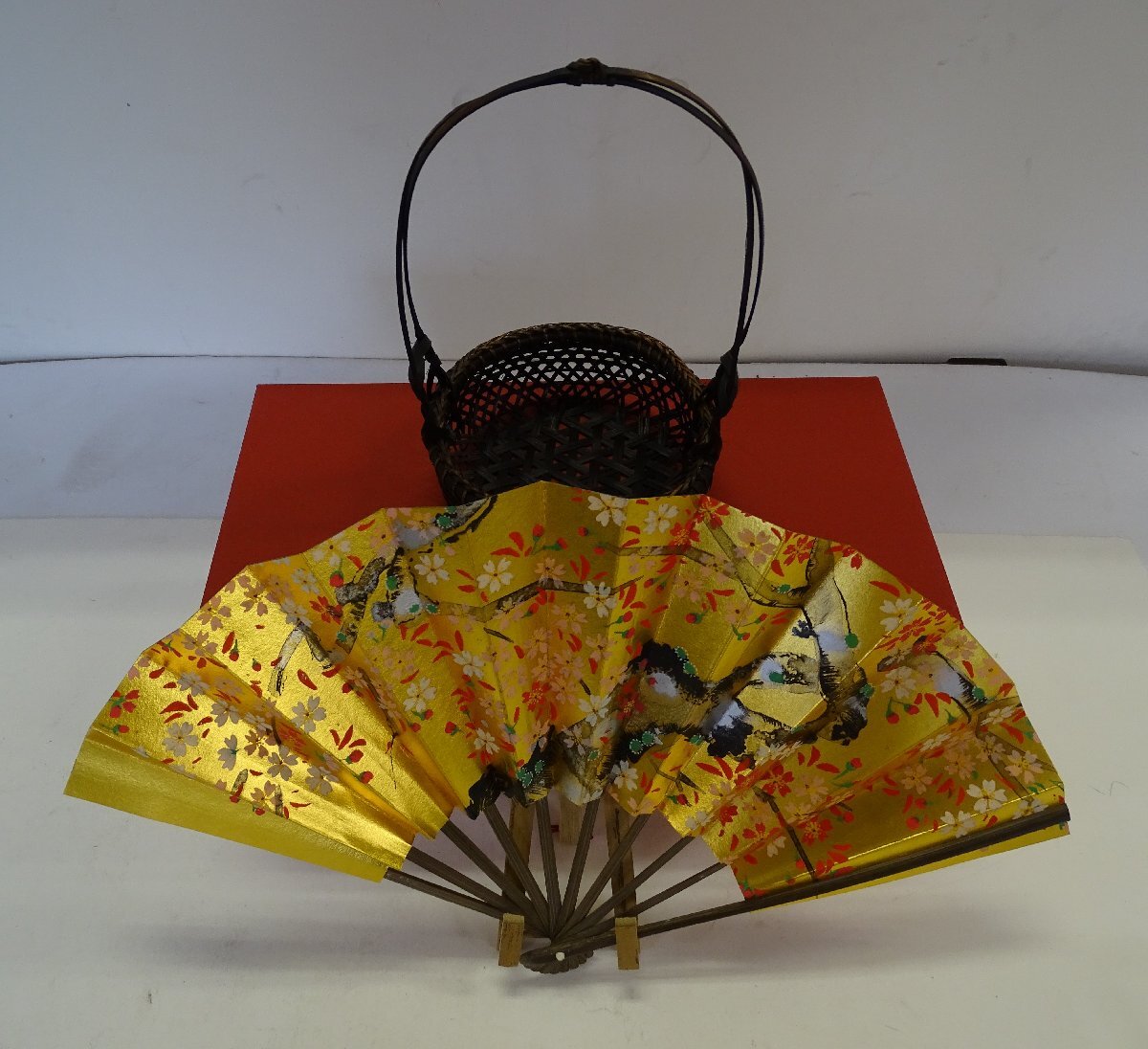 ?品名：　花見扇子　?用途：　飾り物　?技法:　天然竹網(wǎng)式カゴ?NO-R6-10-5.8