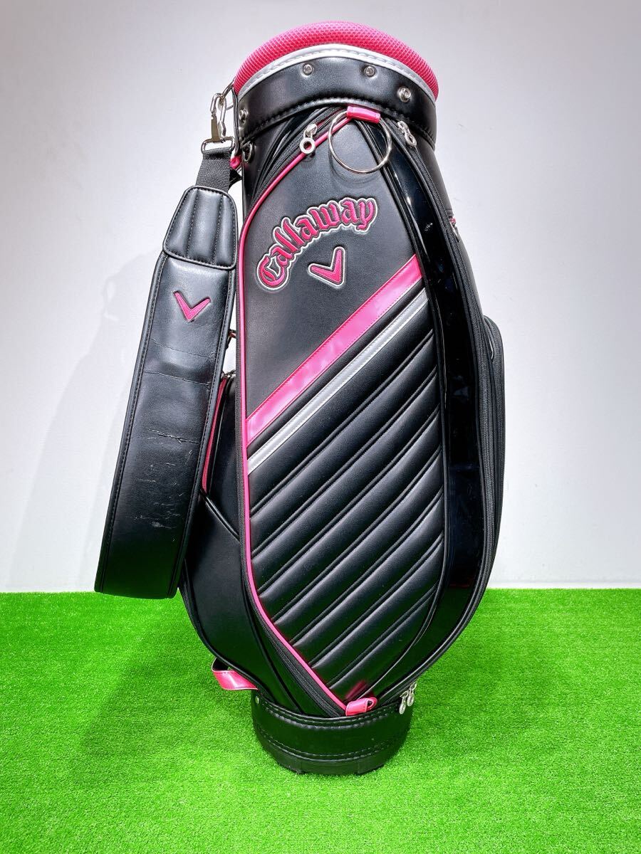 ☆Callaway レディース☆キャディバッグ キャロウェイ キャディー バック ゴルフ カート 5口 レディス 黒 ピンク ゴルフバッグ 女性用