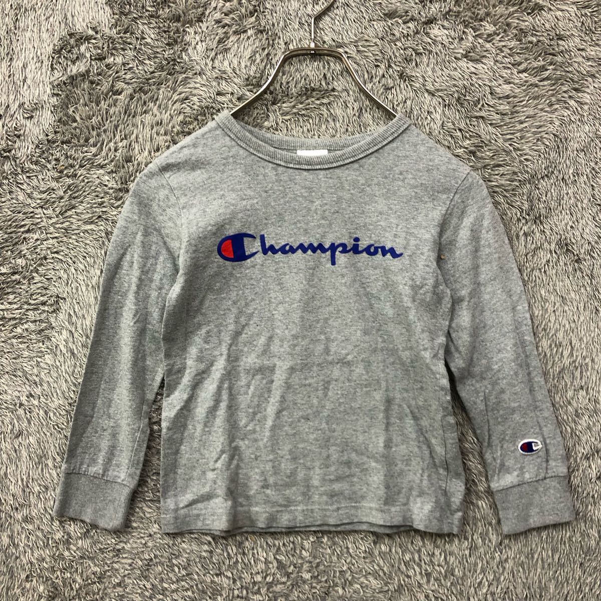 champion Champion long T футболка с длинным рукавом cut and sewn размер 120 серый передний Logo принт Kids ребенок одежда tops нет максимальной ставки (K)
