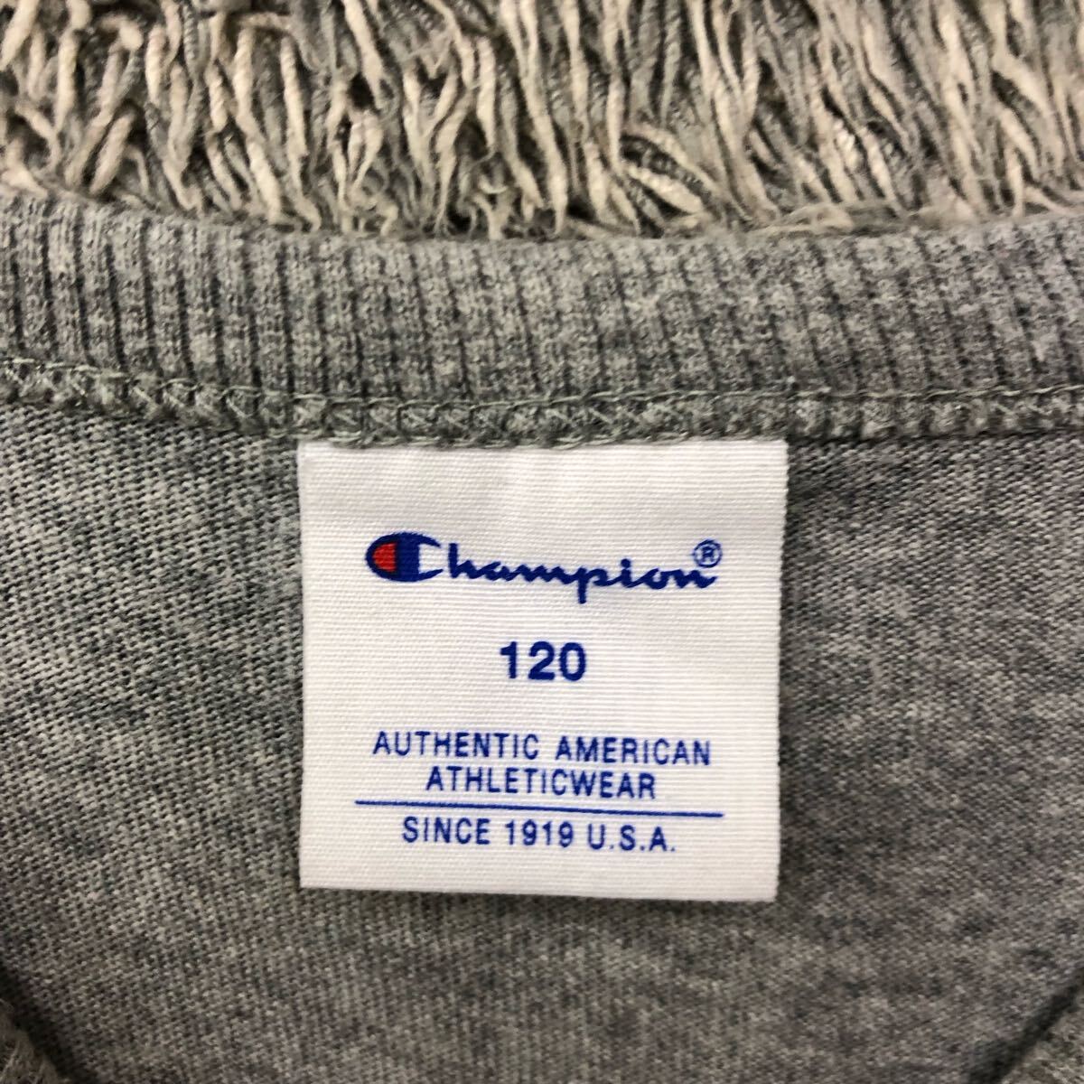champion Champion long T футболка с длинным рукавом cut and sewn размер 120 серый передний Logo принт Kids ребенок одежда tops нет максимальной ставки (K)