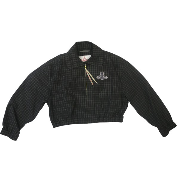 Vivienne Westwood ヴィヴィアンウエストウッド マイクロタータンチェック ジップブルゾン ブラック系【送料無料】中古品 used A