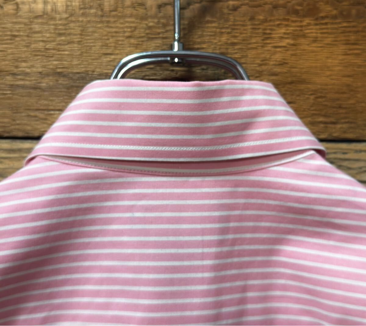 BROOKS BROTHERS　ストライプ ボタンダウン 半袖シャツ　Sサイズ (大きめ)　ピンク×ホワイト　/ ブルックスブラザーズ Stripe BD ビジネス