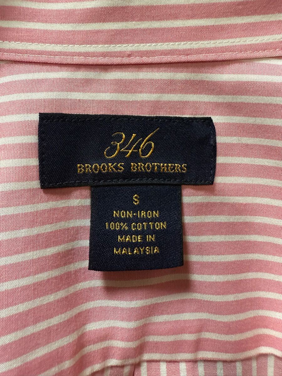 BROOKS BROTHERS　ストライプ ボタンダウン 半袖シャツ　Sサイズ (大きめ)　ピンク×ホワイト　/ ブルックスブラザーズ Stripe BD ビジネス