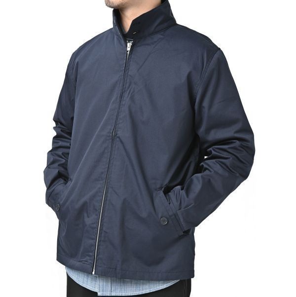 スウィングトップ S ベージュ ブルゾン 裏地付 ジップアップ ジャケット 無地 スイングトップ アウター 上着 着用画像あり A409 707801_画像2