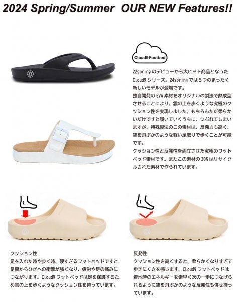 [ бесплатная доставка ] сандалии скользящий сандалии Cloud9 Slide Unisex UO-003 BLK Япония представительство магазин стандартный товар 25cm