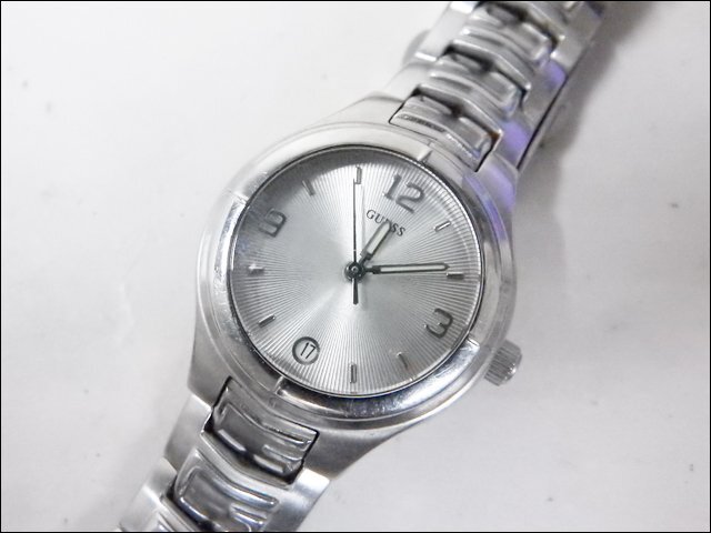  рабочий товар GUESS/ Guess * женские наручные часы /P209GL* Date кварц серебряный циферблат SS корпус только 