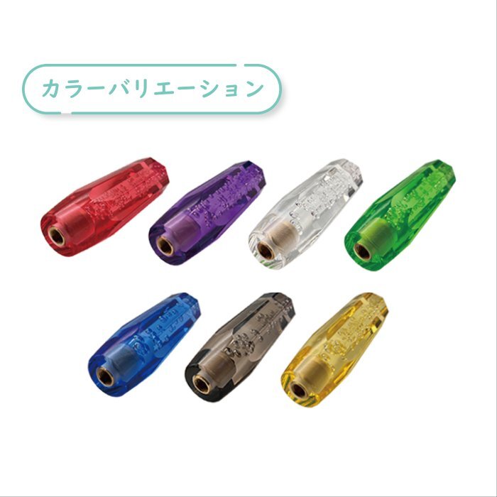 送込 定形外 シフトノブ 八角 15cm レッド 透明 クリア クリスタル 赤 シフト レバー デコトラ コラムシフト車 トラック