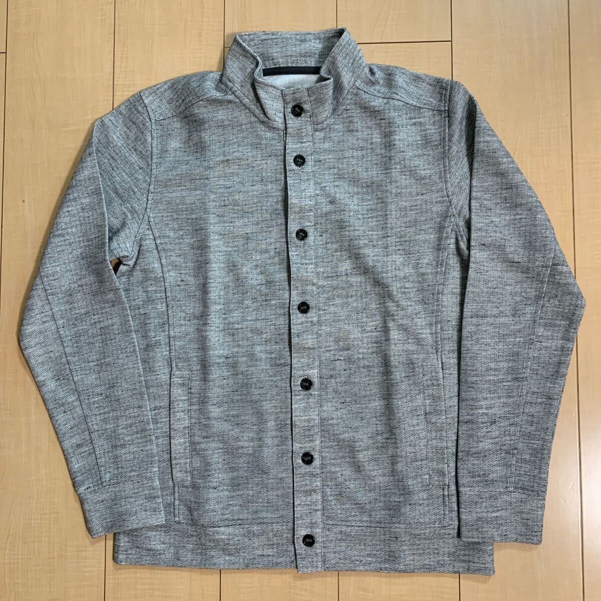 ships シップス グレー ジャケット カーディガン 長(zhǎng)袖 ニット 長(zhǎng)袖シャツ ボタンシャツ 羽織物 ボタン留め